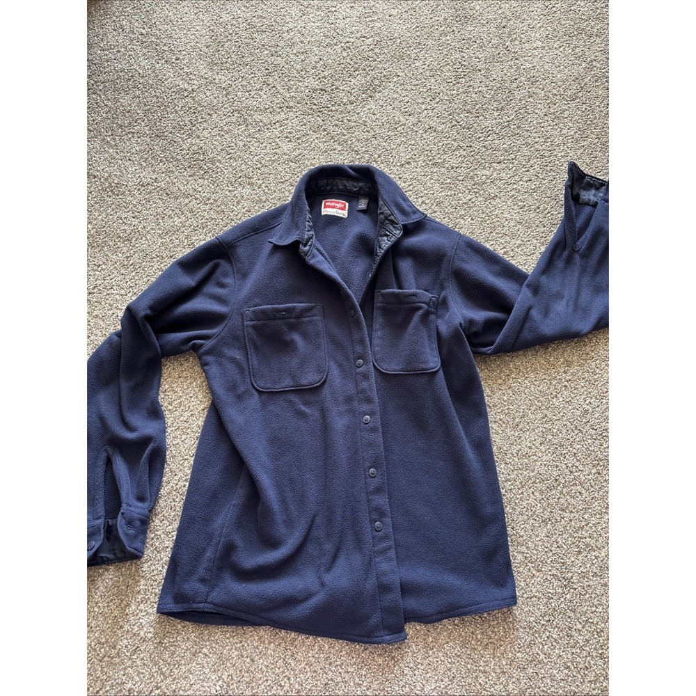 Unisex Adult Wrangler Premium Quality Navy Blue‎ Buttoned Sherpa Jacket Size M